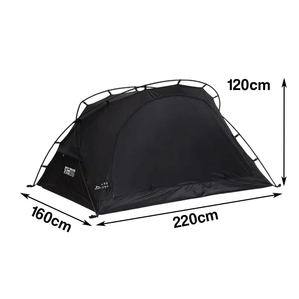 TREKKA Lightweight Backpacking Tent - Teflon Flame-Retardant Ripstop Fabric, Waterproof, Stable Aluminum Poles - Black