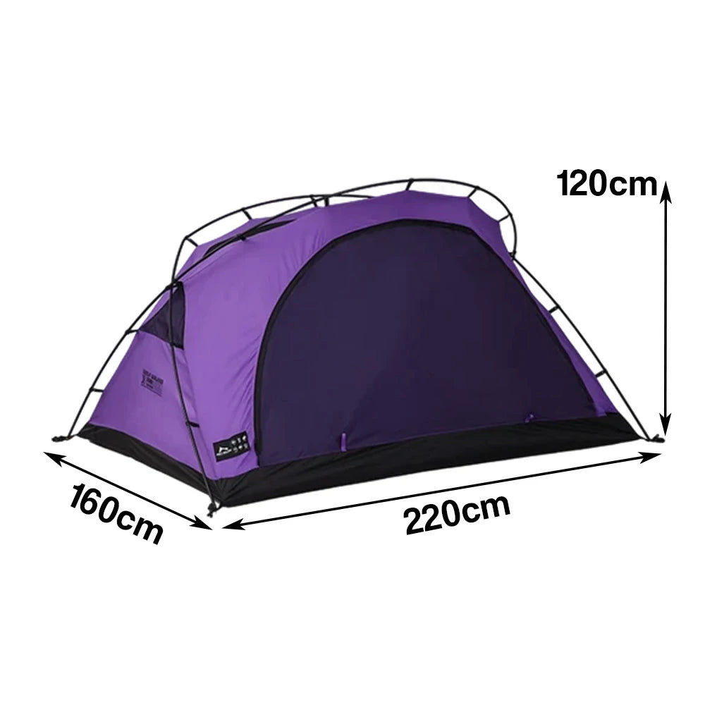 TREKKA Lightweight Backpacking Tent - Teflon Flame-Retardant Ripstop Fabric, Waterproof, Stable Aluminum Poles - Purple