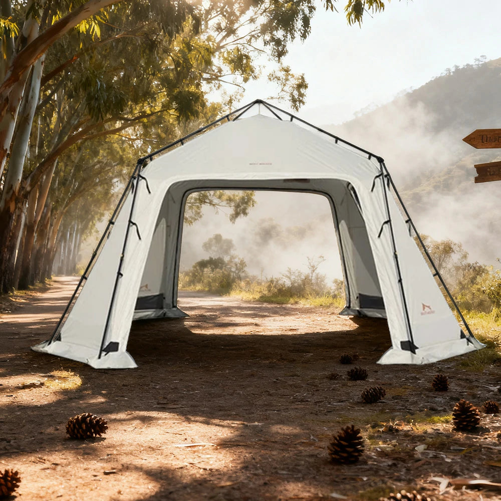 TREKKA Auto-Open Large Camping Canopy Tent - Ripstop Oxford Fabric, Quick Setup, Heavy-Duty Steel Frame, Spacious Outdoor Shelter - Ivory White