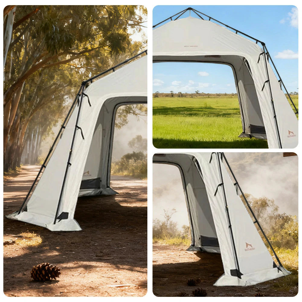 TREKKA Auto-Open Large Camping Canopy Tent - Ripstop Oxford Fabric, Quick Setup, Heavy-Duty Steel Frame, Spacious Outdoor Shelter - Ivory White