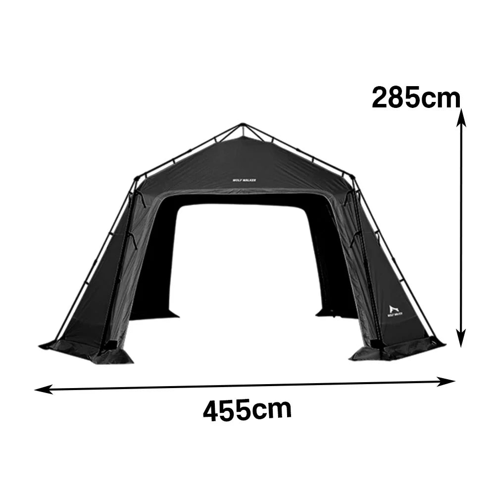 TREKKA Auto-Open Large Camping Canopy Tent - Ripstop Oxford Fabric, Quick Setup, Heavy-Duty Steel Frame, Spacious Outdoor Shelter - Black