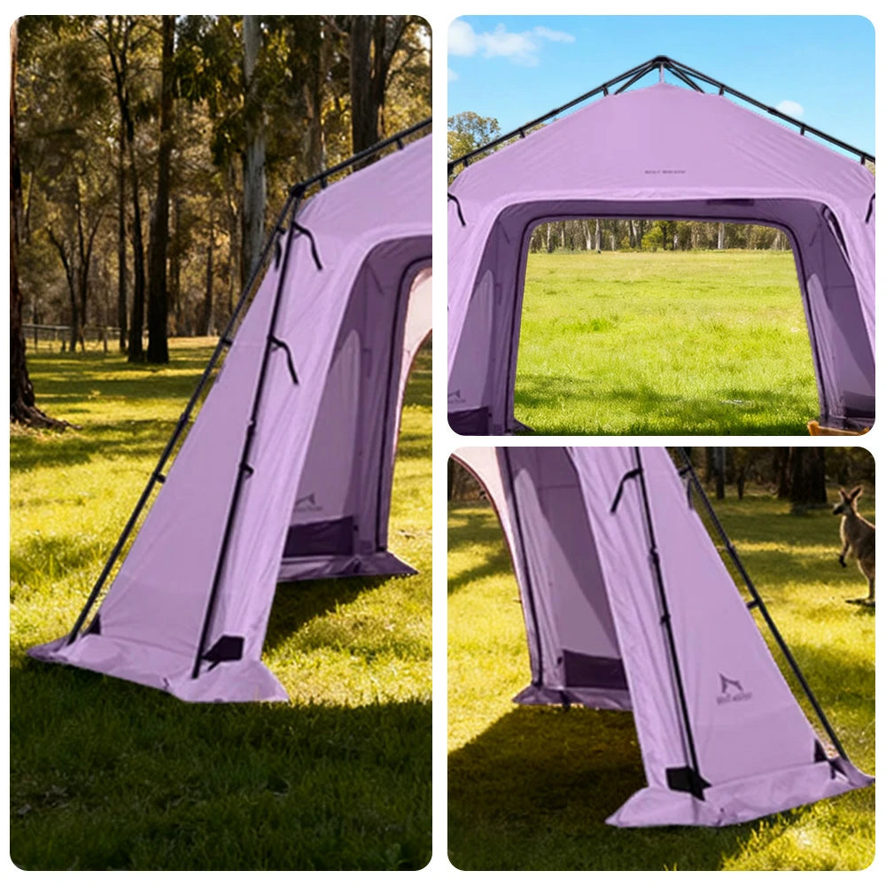 TREKKA Auto-Open Large Camping Canopy Tent - Ripstop Oxford Fabric, Quick Setup, Heavy-Duty Steel Frame, Spacious Outdoor Shelter - Pink