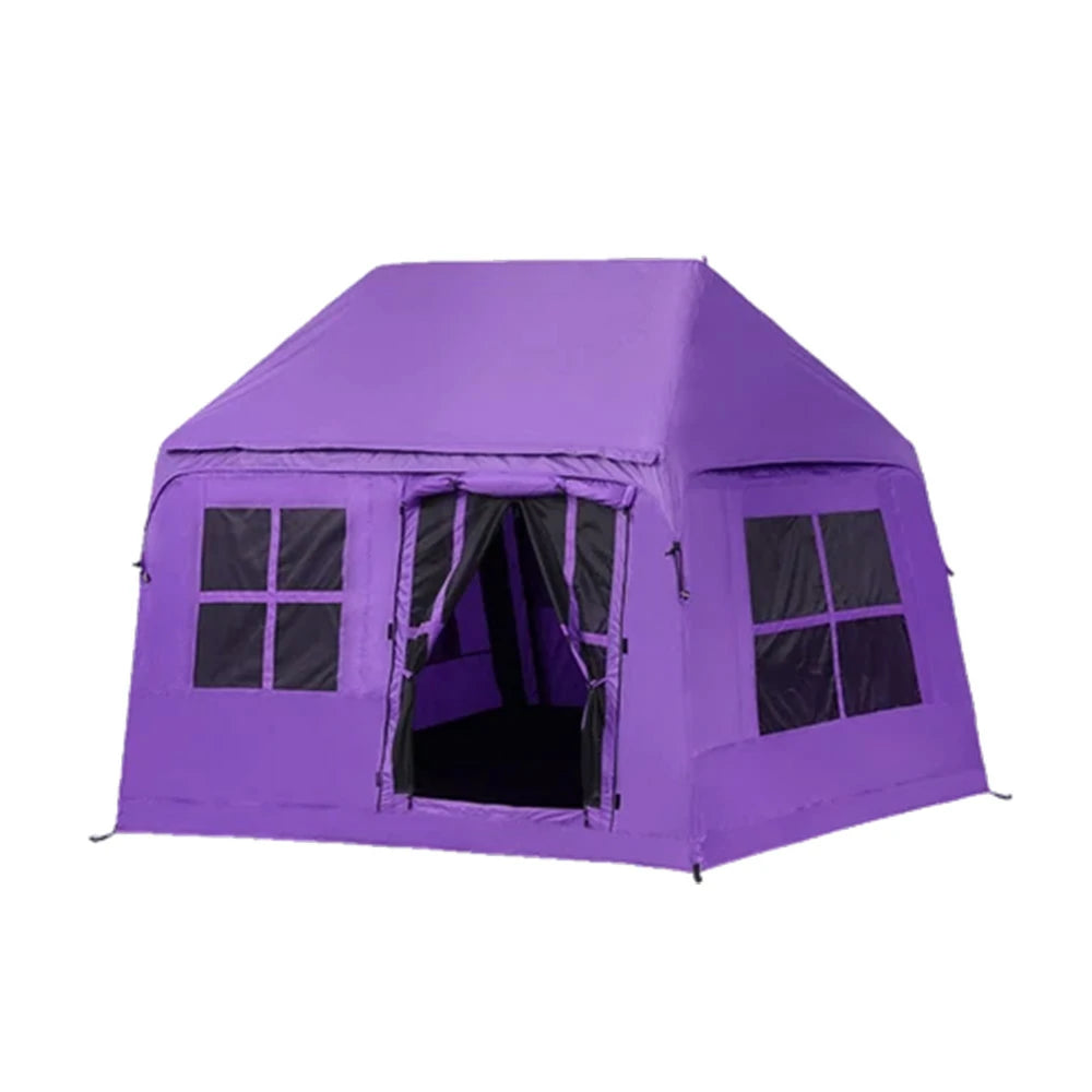 TREKKA Inflatable Cabin Camping Tent - Fast Setup, Air-Beam Structure, Blackout Fabric, Spacious Family Shelter - Purple