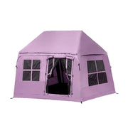 TREKKA Inflatable Cabin Camping Tent - Fast Setup, Air-Beam Structure, Blackout Fabric, Spacious Family Shelter - Pink