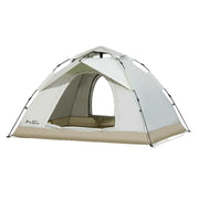 TREKKA Auto-Open Camping Tent UPF50 Plus - Silver-Coated Sun Protection, Dual Doors, Lightweight 2-3 Person Shelter - Off White