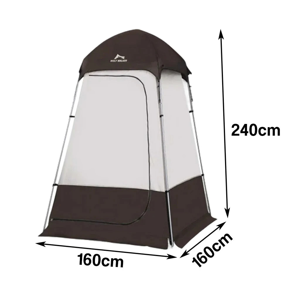TREKKA Outdoor Camping Shower & Changing Tent - Privacy Protection, Silver-Coated Fabric, Quick Setup Portable Shelter - Brown