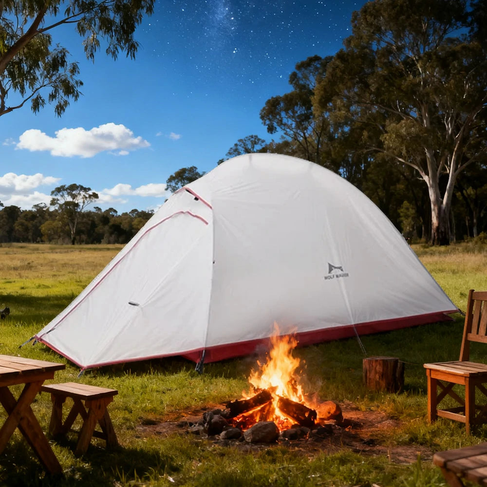 TREKKA Ultralight Silicone-Coated Hiking Camping Tent - Windproof, Waterproof, Compact Backpacking Shelter - Grey