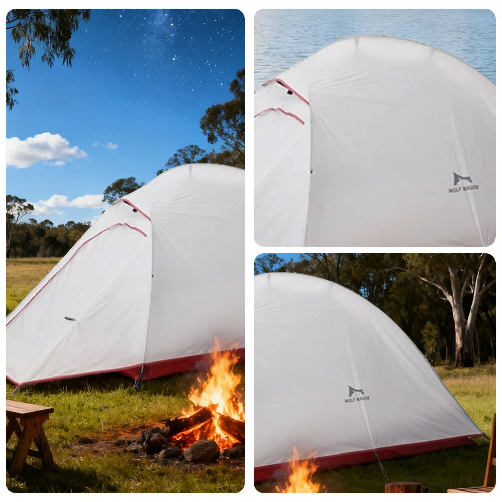 TREKKA Ultralight Silicone-Coated Hiking Camping Tent - Windproof, Waterproof, Compact Backpacking Shelter - Grey