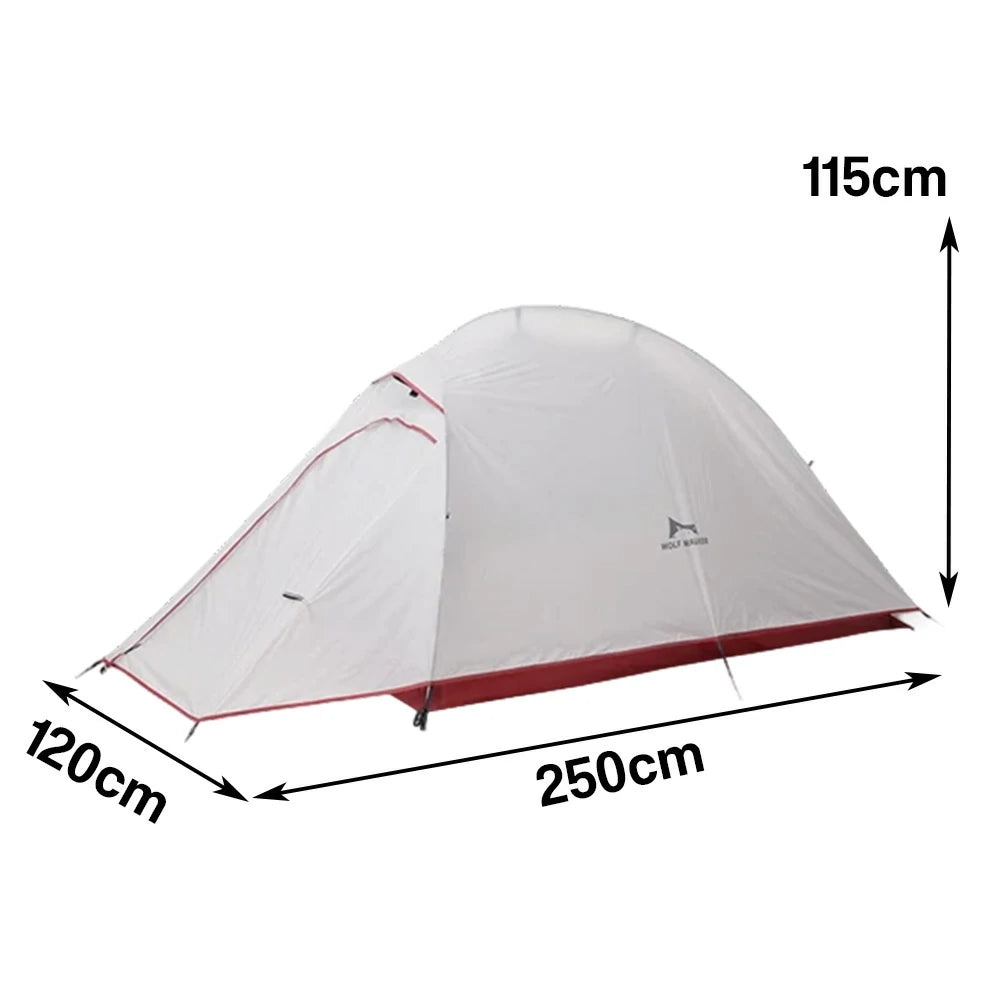 TREKKA Ultralight Silicone-Coated Hiking Camping Tent - Windproof, Waterproof, Compact Backpacking Shelter - Grey