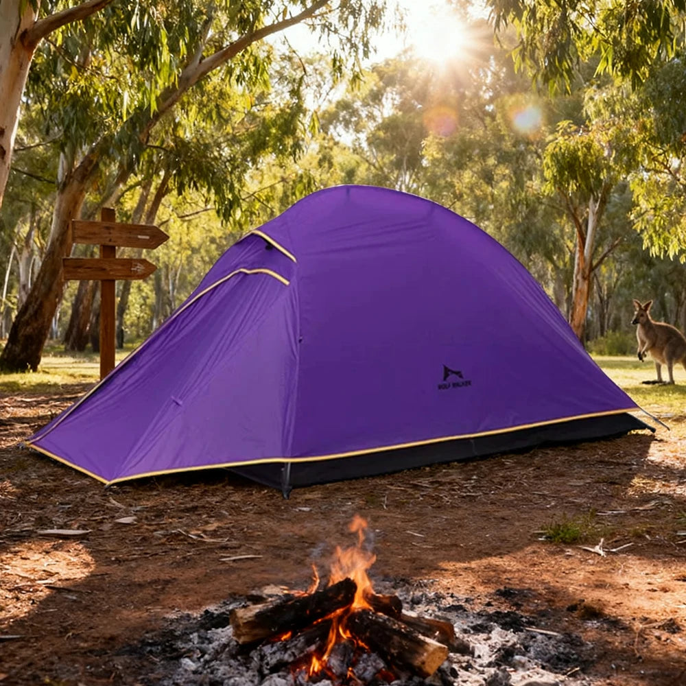 TREKKA Ultralight Silicone-Coated Hiking Camping Tent - Windproof, Waterproof, Compact Backpacking Shelter - Purple