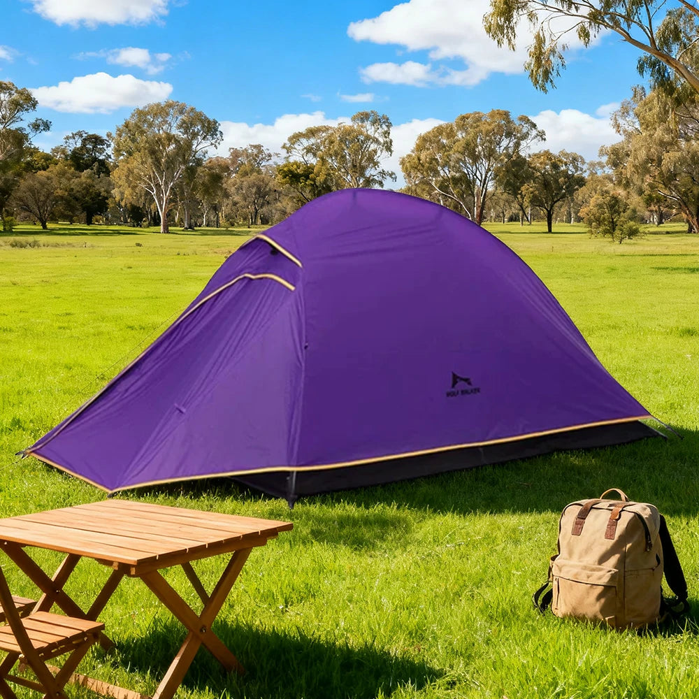 TREKKA Ultralight Silicone-Coated Hiking Camping Tent - Windproof, Waterproof, Compact Backpacking Shelter - Purple