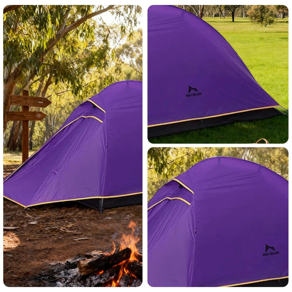 TREKKA Ultralight Silicone-Coated Hiking Camping Tent - Windproof, Waterproof, Compact Backpacking Shelter - Purple