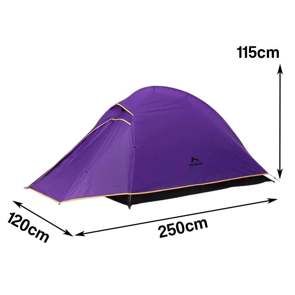 TREKKA Ultralight Silicone-Coated Hiking Camping Tent - Windproof, Waterproof, Compact Backpacking Shelter - Purple