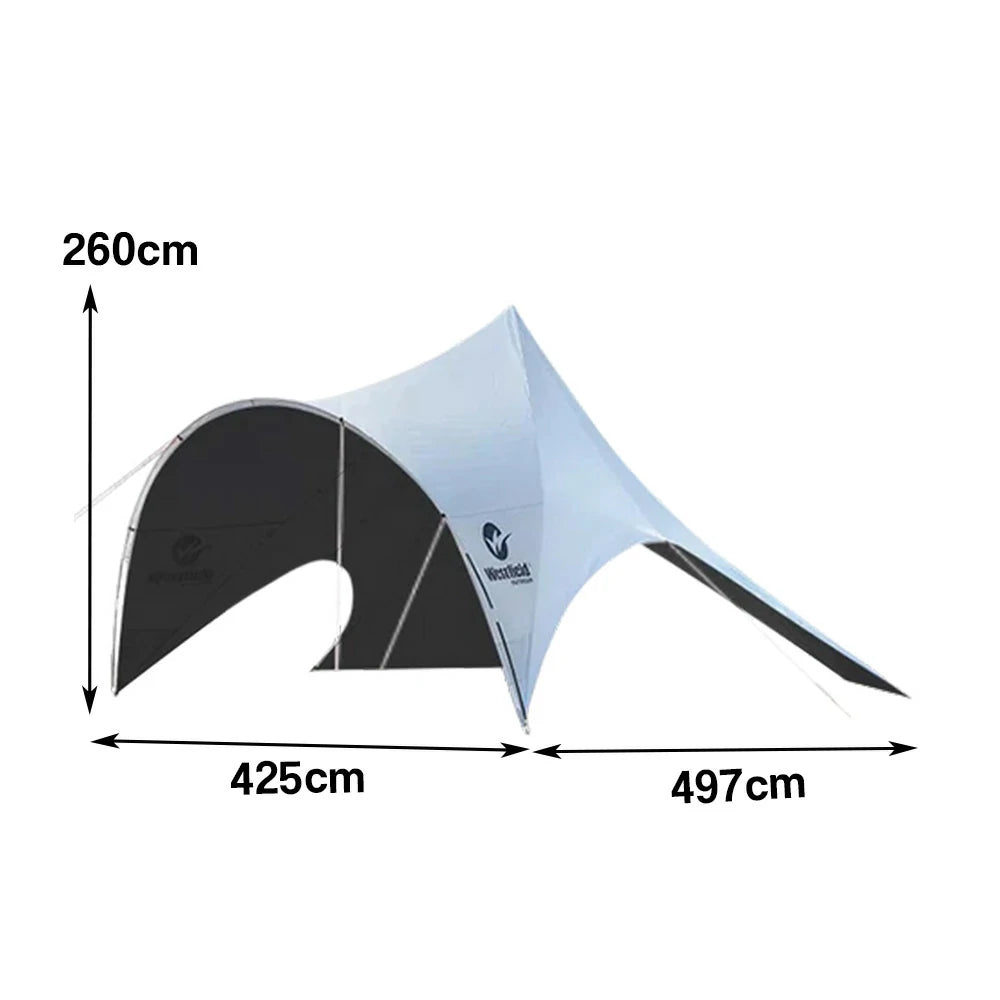 TREKKA Outdoor Sun Shelter Canopy - UV-Resistant Blackout Coating, Wide Shading Coverage, Stable Multi-Point Support - Fog White