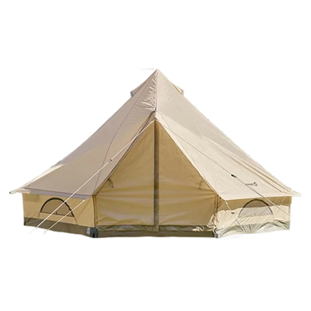 TREKKA 14 Square Meter Large Indian-Style Camping Tent - Durable Poly-Cotton Fabric, Spacious Interior, All-Season Outdoor Shelter - Beige