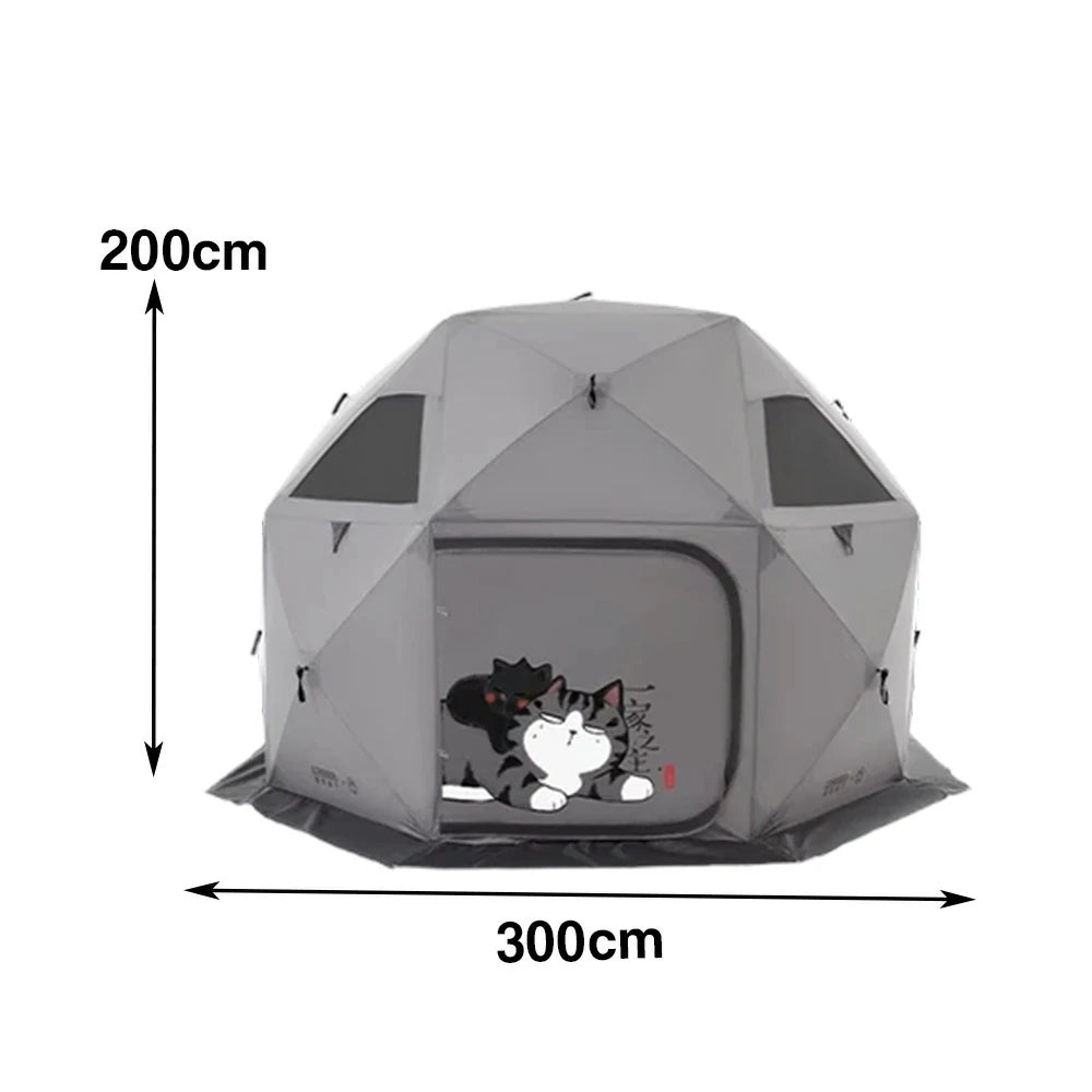 TREKKA Automatic Pop-Up Camping Tent - Instant Setup, Stable Dome Structure, Ventilated Windows, Spacious 2-4 Person Outdoor Shelter - Elephant Grey