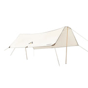 TREKKA 15 Square Meter Silver-Coated T-Wing Canopy - UPF50 Plus Sun Protection, 2.1m High Poles, Tear-Resistant 210D Oxford Shade Shelter - Beige