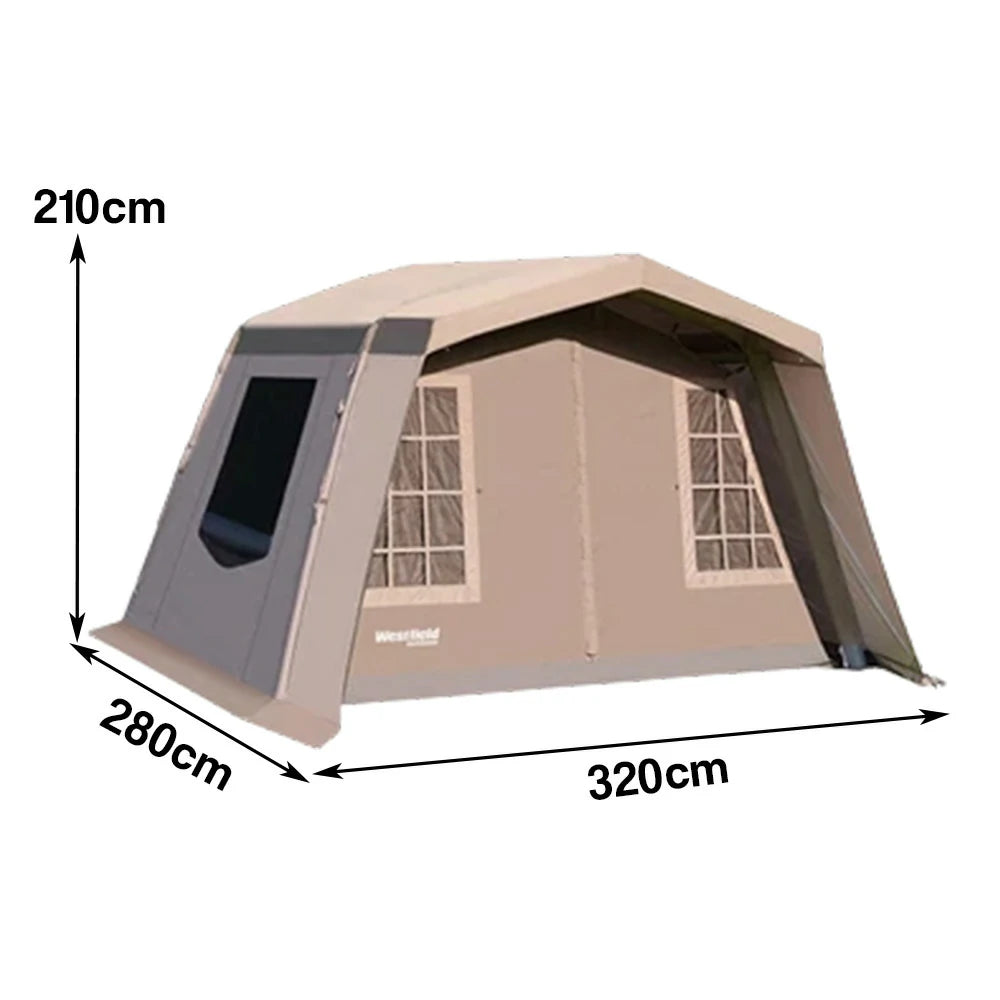 TREKKA Travel Inflatable Camping Tent with 11 Sq. m Spacious Interior - Fast Setup, Includes Air Pump, Lightweight Outdoor Shelter - Grey