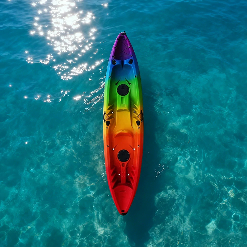 TREKKA 2-Person Kayak Stable Design Multiple Drainage Holes Comfortable Seating Ideal for Lakes & Rivers