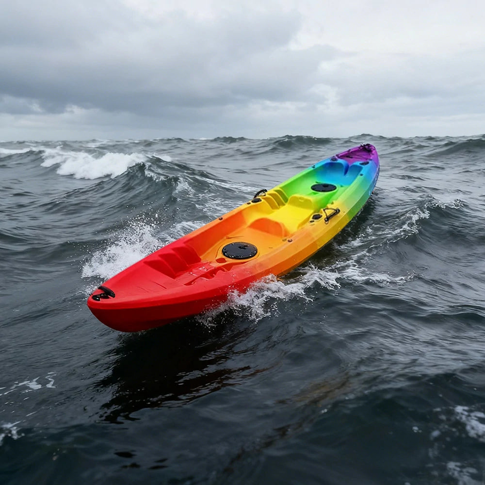 TREKKA 2-Person Kayak Stable Design Multiple Drainage Holes Comfortable Seating Ideal for Lakes & Rivers