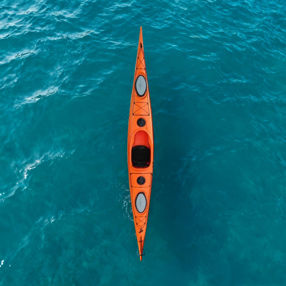 TREKKA Single Kayak Eco-Friendly LLDPE Durable Design Adjustable Footrests 486cm Ideal for Lakes & Rivers - Red