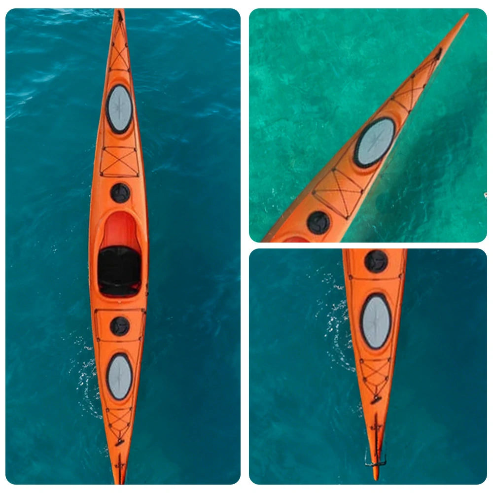 TREKKA Single Kayak Eco-Friendly LLDPE Durable Design Adjustable Footrests 486cm Ideal for Lakes & Rivers - Red