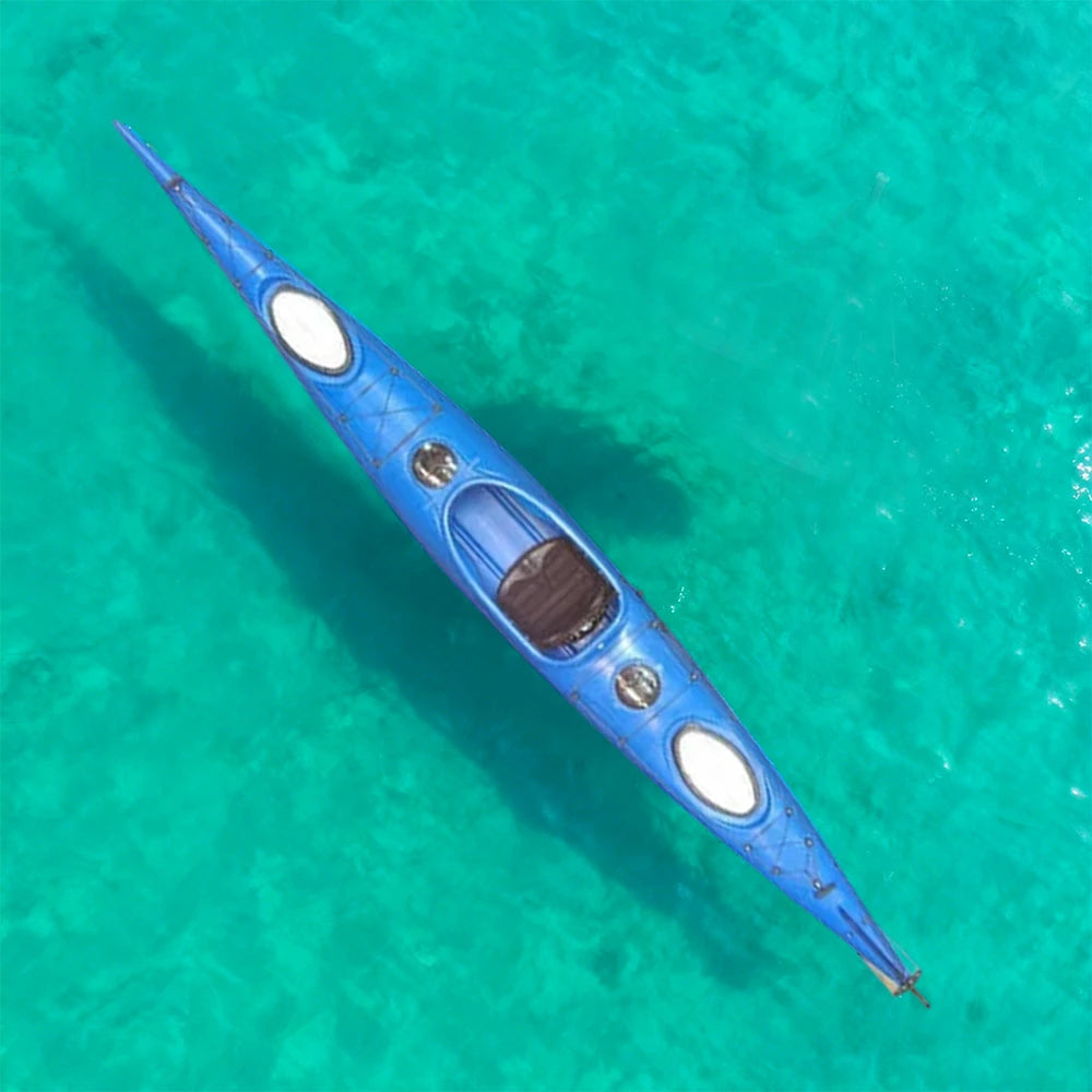 TREKKA Single Kayak Eco-Friendly LLDPE Durable Design Adjustable Footrests 486cm Ideal for Lakes & Rivers - Blue