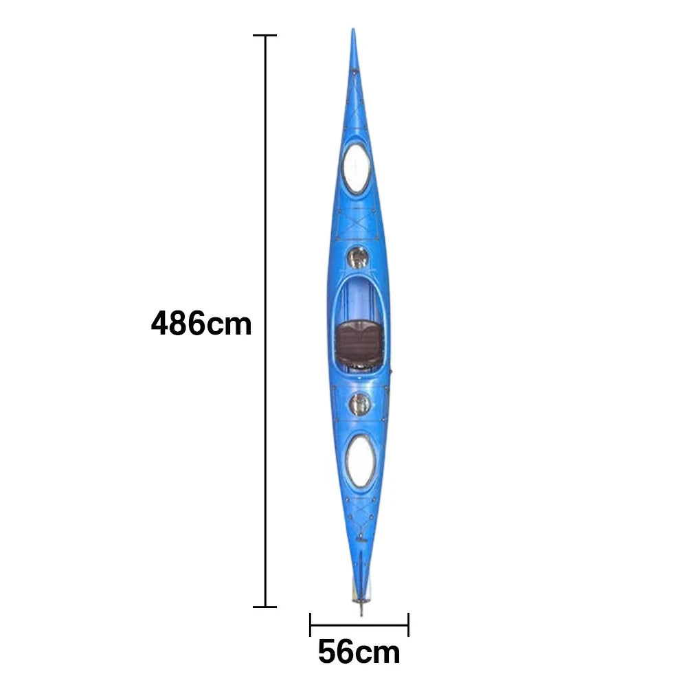 TREKKA Single Kayak Eco-Friendly LLDPE Durable Design Adjustable Footrests 486cm Ideal for Lakes & Rivers - Blue