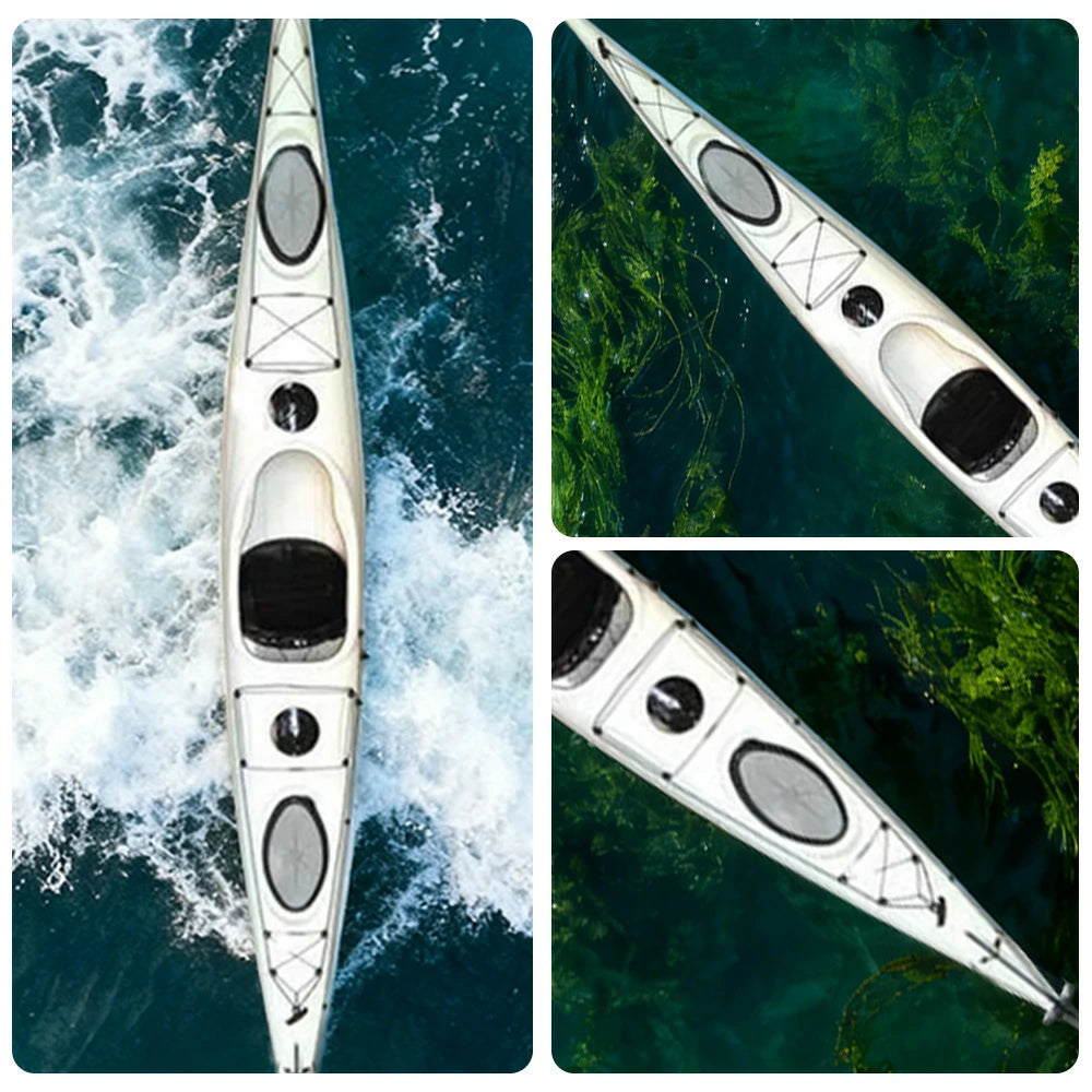 TREKKA Single Kayak Eco-Friendly LLDPE Durable Design Adjustable Footrests 486cm Ideal for Lakes & Rivers - White