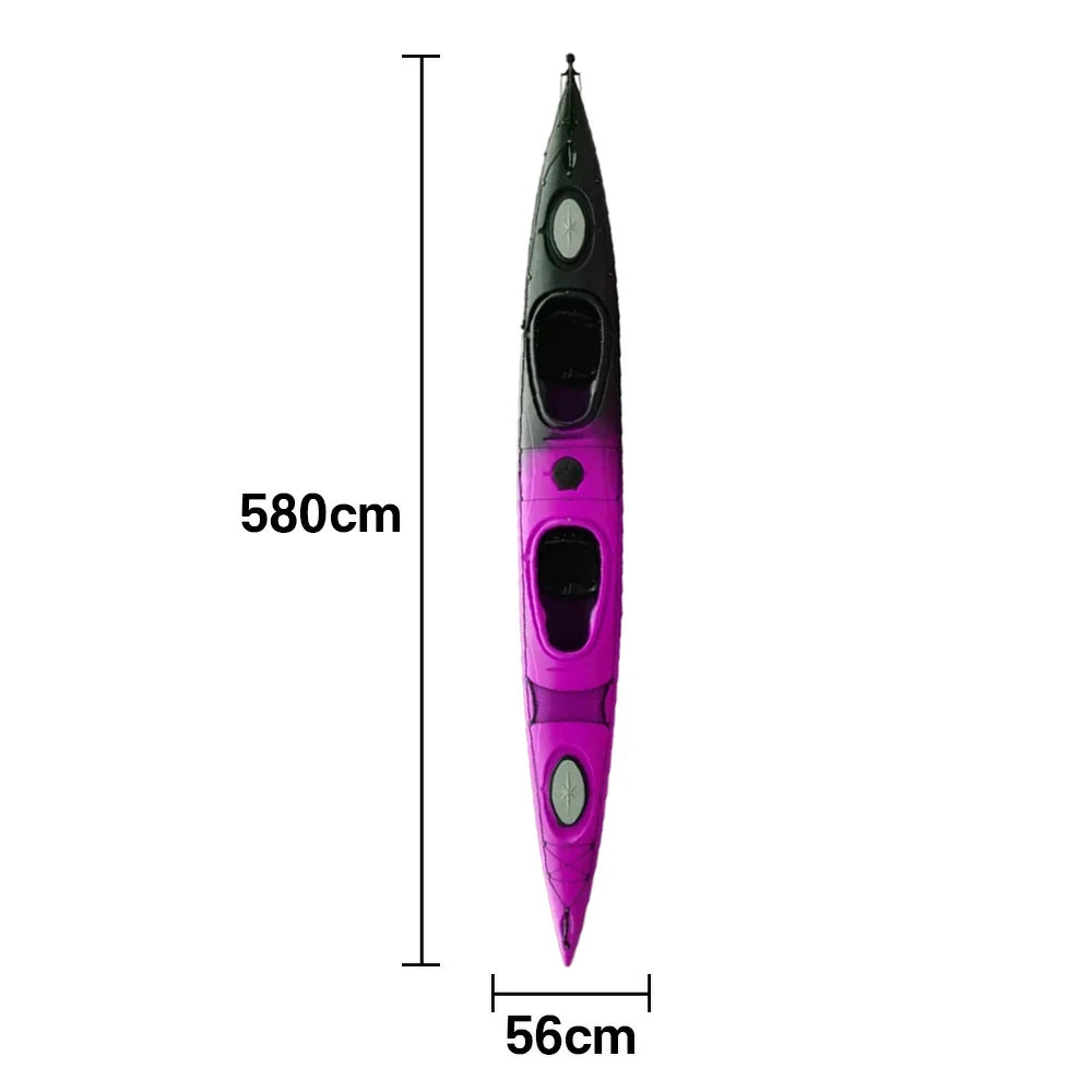 TREKKA 2-Person Inflatable Kayak Eco-Friendly LLDPE Durable Design Adjustable Footrests Ideal for Lakes & Rivers - Blue