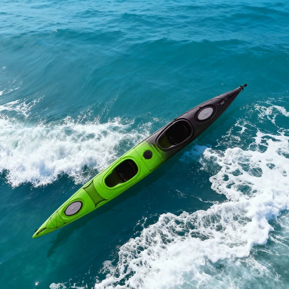 TREKKA 2-Person Inflatable Kayak Eco-Friendly LLDPE Durable Design Adjustable Footrests Ideal for Lakes & Rivers - Green