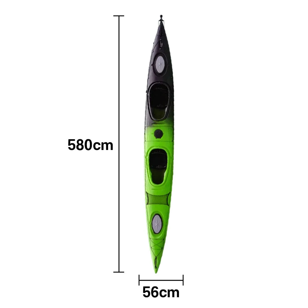 TREKKA 2-Person Inflatable Kayak Eco-Friendly LLDPE Durable Design Adjustable Footrests Ideal for Lakes & Rivers - Green