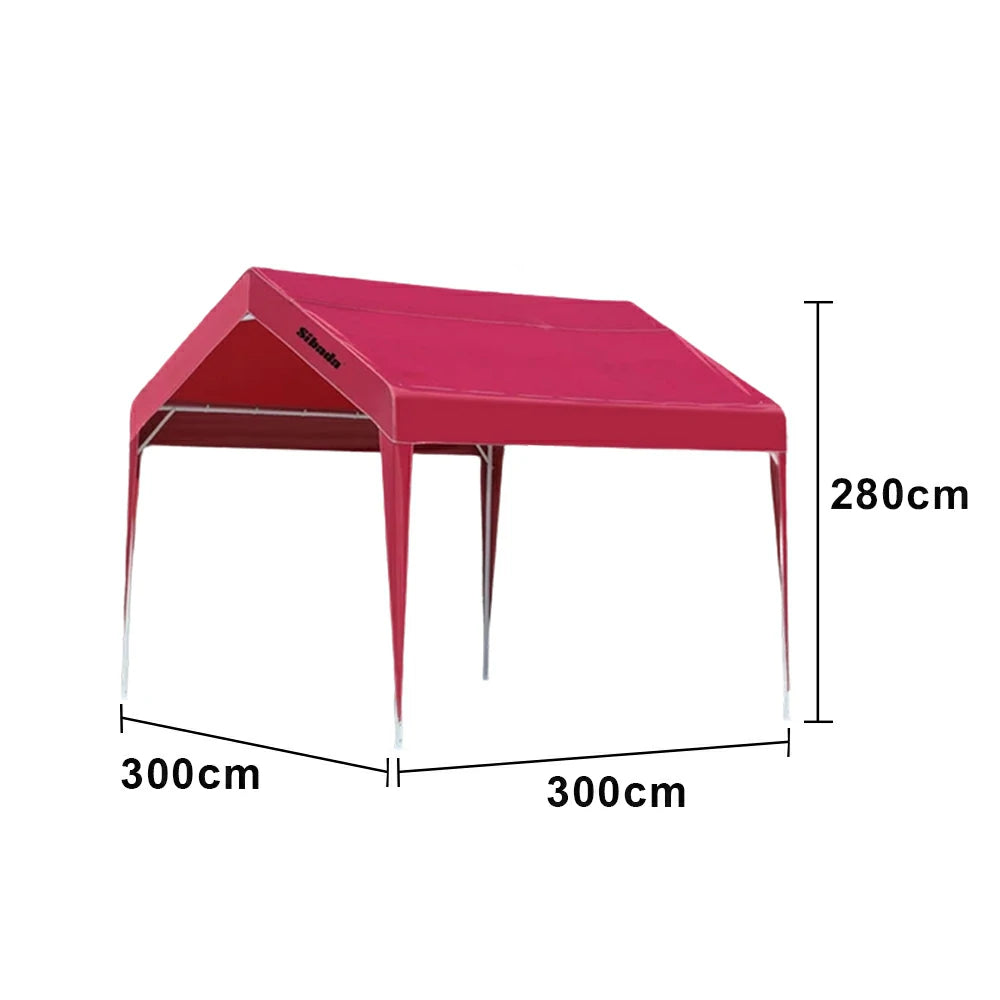TREKKA Outdoor Pop-Up Gazebo - 3x3m Canopy Only, Reinforced Steel Frame, Waterproof & UV-Resistant Fabric, Wind-Stable Structure, Quick Assembly - Wine Red
