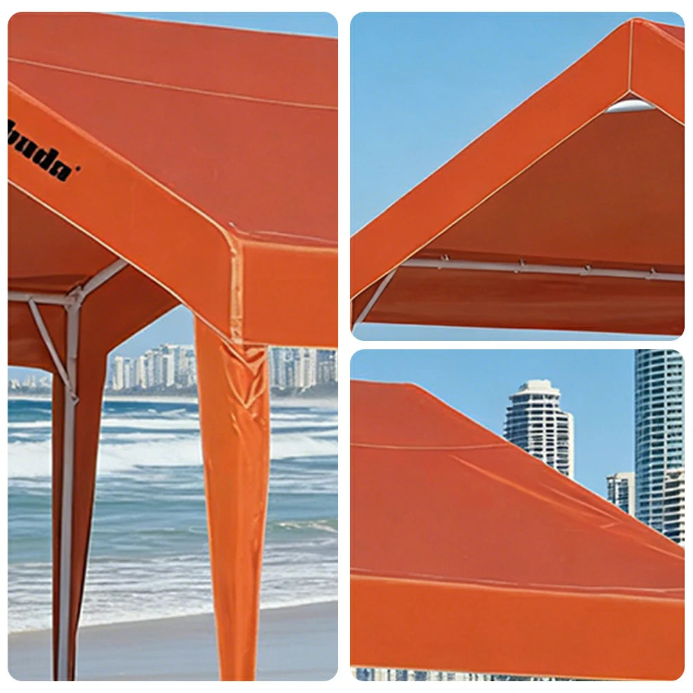 TREKKA Outdoor Pop-Up Gazebo - 3x3m Canopy Only, Reinforced Steel Frame, Waterproof & UV-Resistant Fabric, Wind-Stable Structure, Quick Assembly - Orange