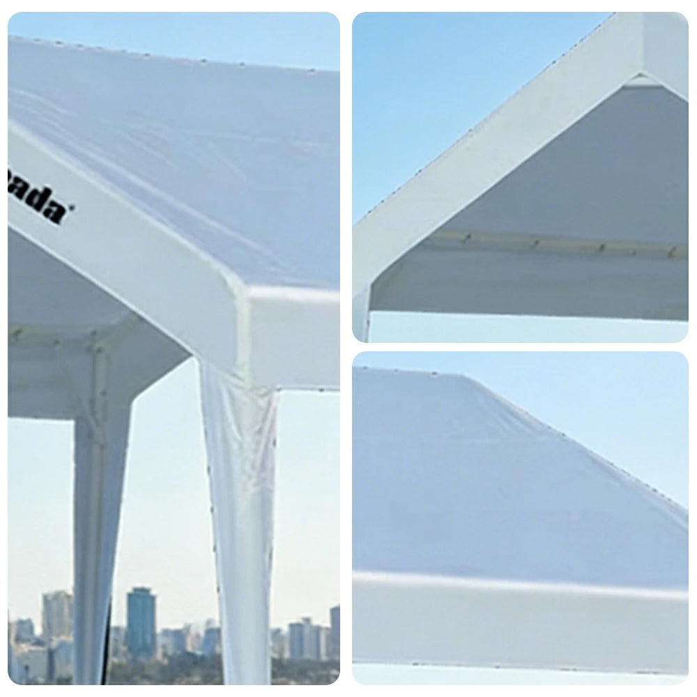 TREKKA Outdoor Pop-Up Gazebo - 3x3m Canopy Only, Reinforced Steel Frame, Waterproof & UV-Resistant Fabric, Wind-Stable Structure, Quick Assembly - White