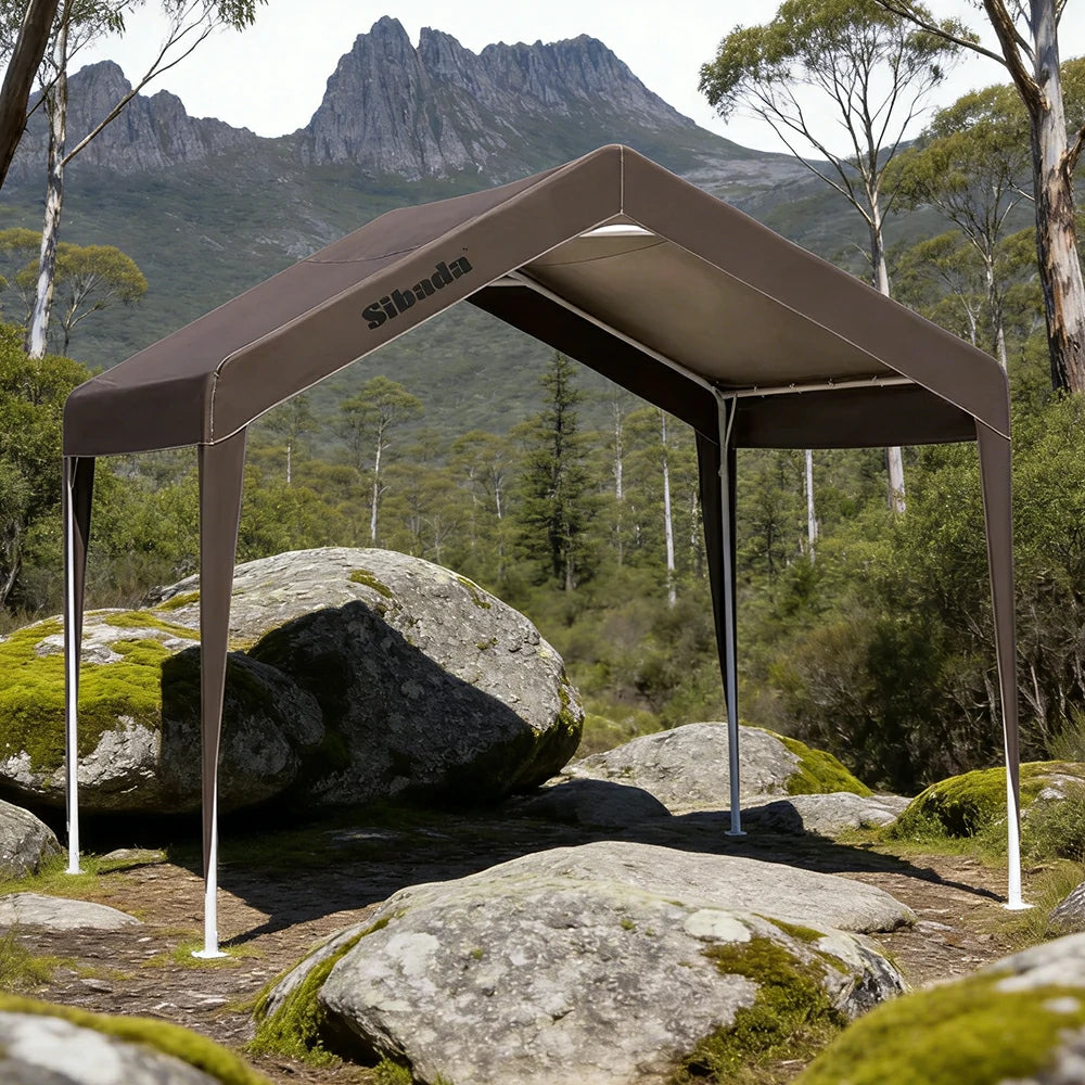 TREKKA Outdoor Pop-Up Gazebo - 3x3m Canopy Only, Reinforced Steel Frame, Waterproof & UV-Resistant Fabric, Wind-Stable Structure, Quick Assembly - Coffee