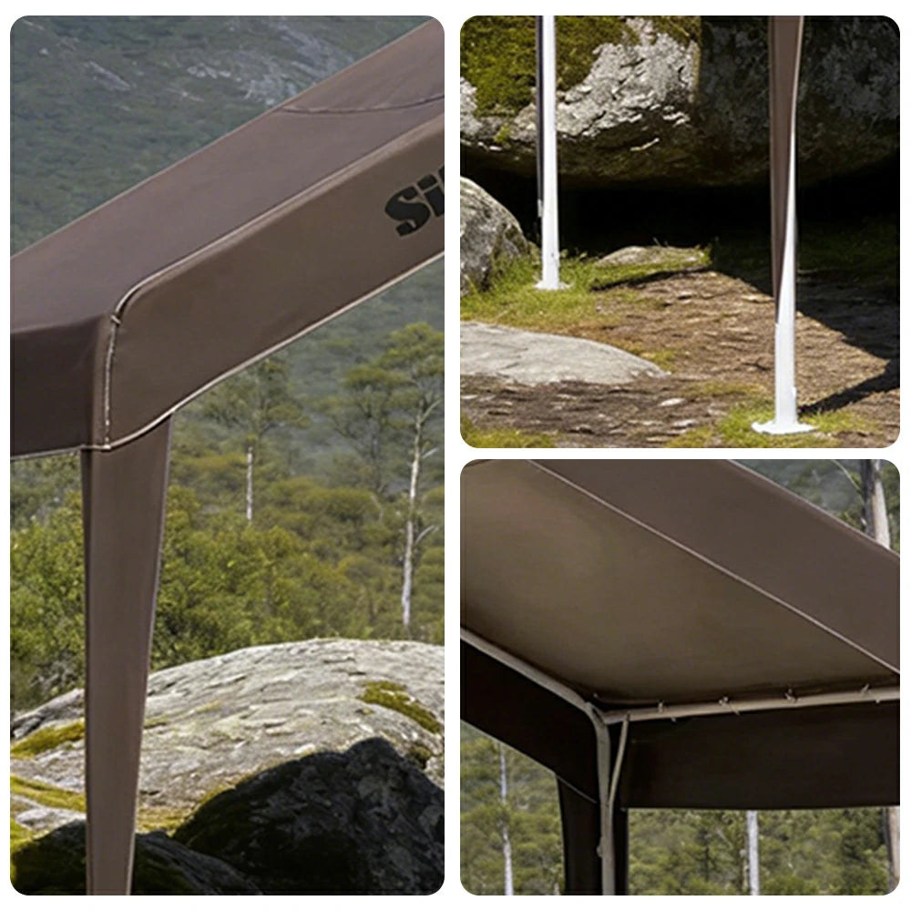 TREKKA Outdoor Pop-Up Gazebo - 3x3m Canopy Only, Reinforced Steel Frame, Waterproof & UV-Resistant Fabric, Wind-Stable Structure, Quick Assembly - Coffee