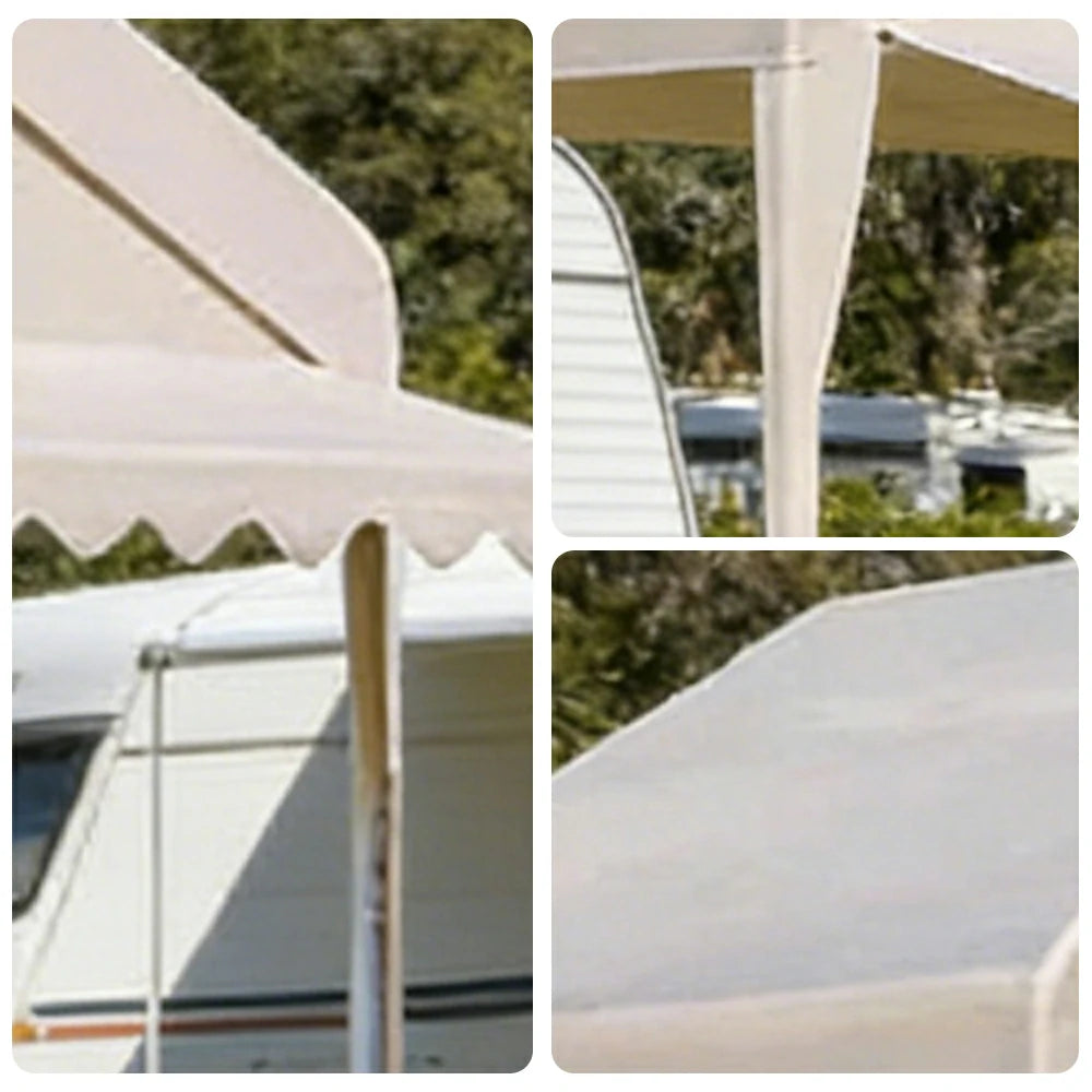 TREKKA Outdoor Pop-Up Gazebo - 3x3m Canopy Only with Wave Edge Awning, Reinforced Steel Frame, Waterproof & UV50+ Fabric, Wind-Stable Structure, Quick Assembly - Beige
