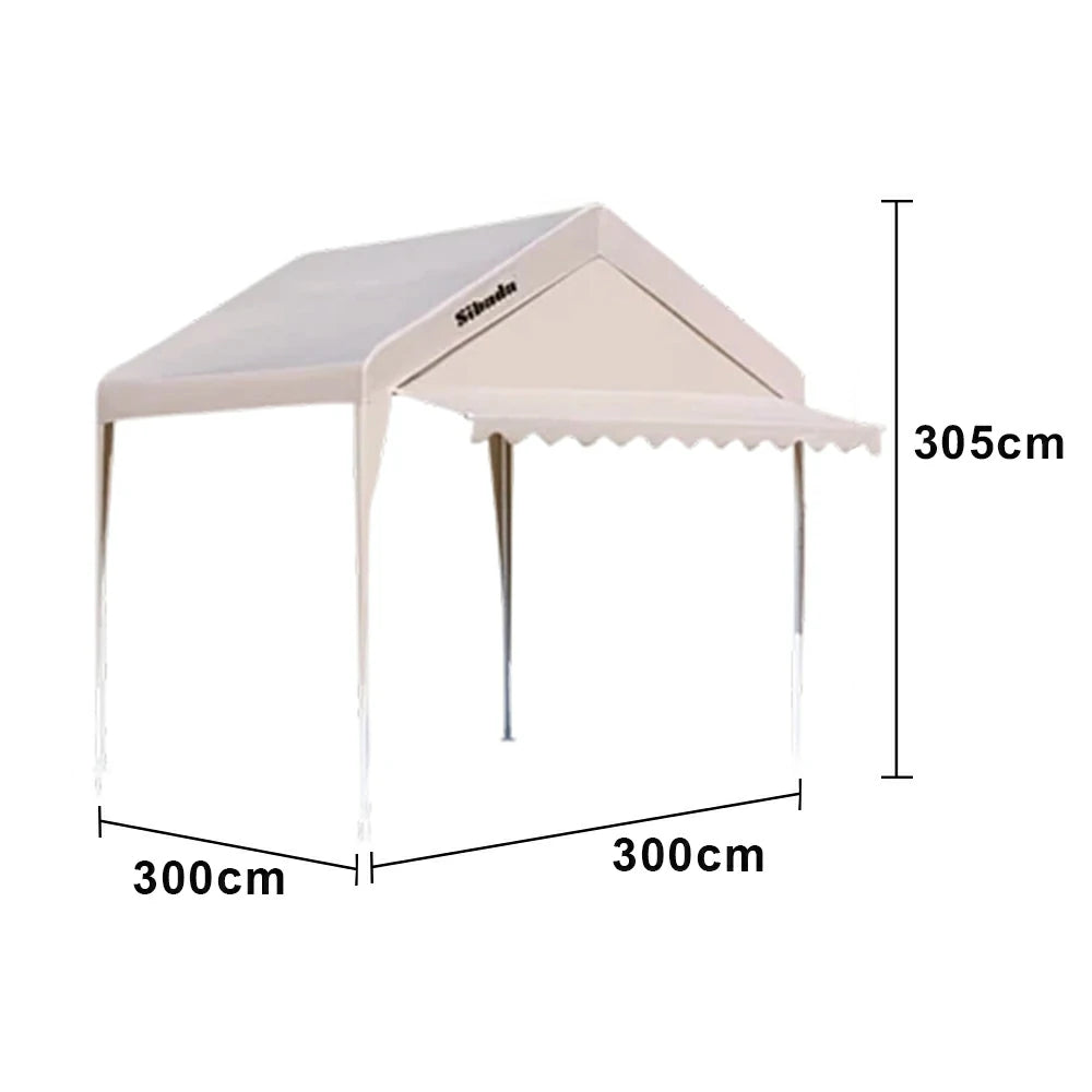 TREKKA Outdoor Pop-Up Gazebo - 3x3m Canopy Only with Wave Edge Awning, Reinforced Steel Frame, Waterproof & UV50+ Fabric, Wind-Stable Structure, Quick Assembly - Beige