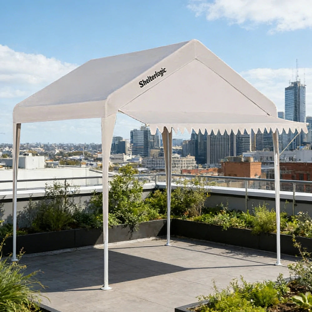 TREKKA Outdoor Pop-Up Gazebo - 3x3m Canopy Only with Triangle Edge Awning, Reinforced Steel Frame, Waterproof & UV50+ Fabric, Wind-Stable Structure, Quick Assembly - Beige