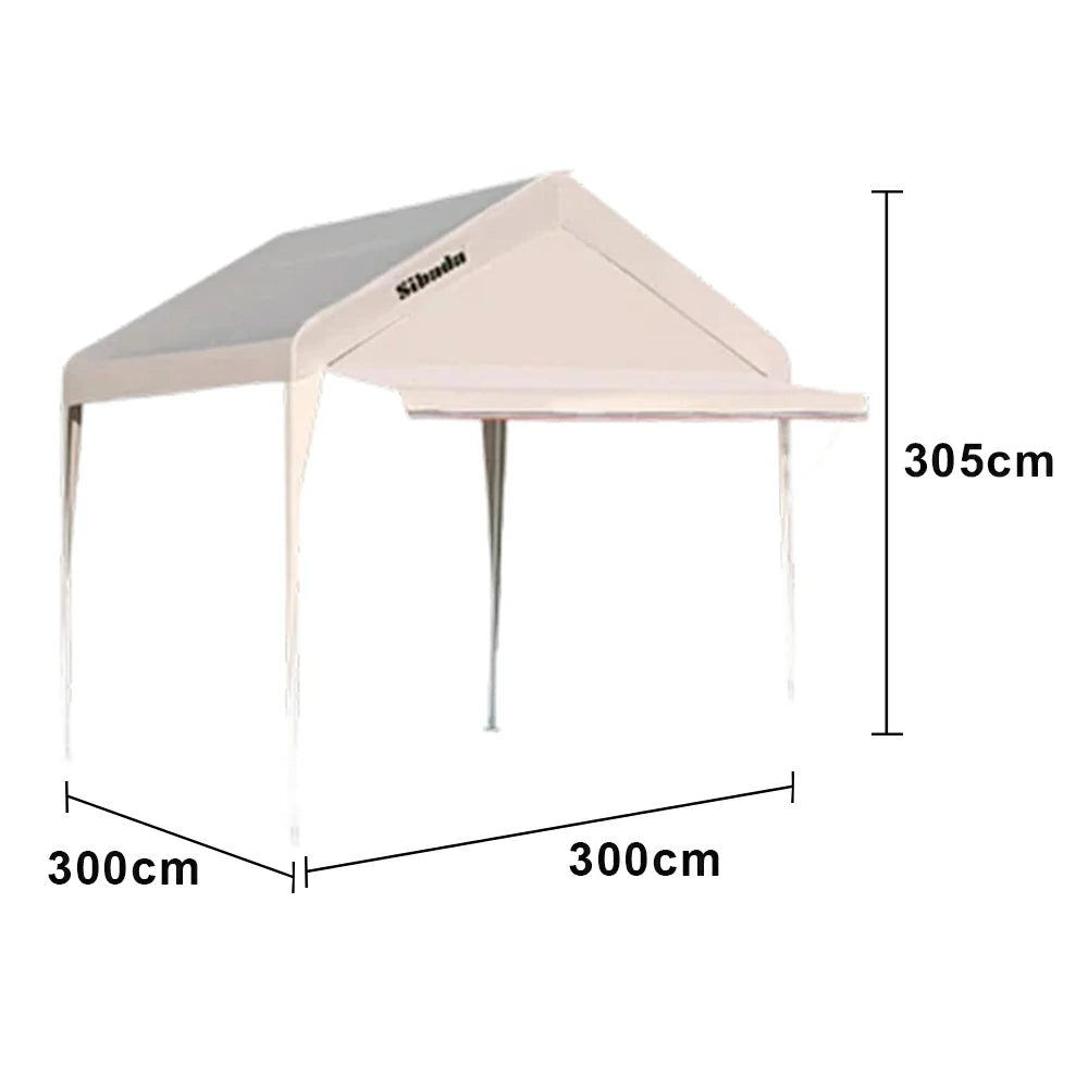 TREKKA Outdoor Pop-Up Gazebo - 3x3m Canopy Only with Straight Edge Awning, Reinforced Steel Frame, Waterproof & UV-Resistant Fabric, Wind-Stable Structure, Quick Assembly - Beige