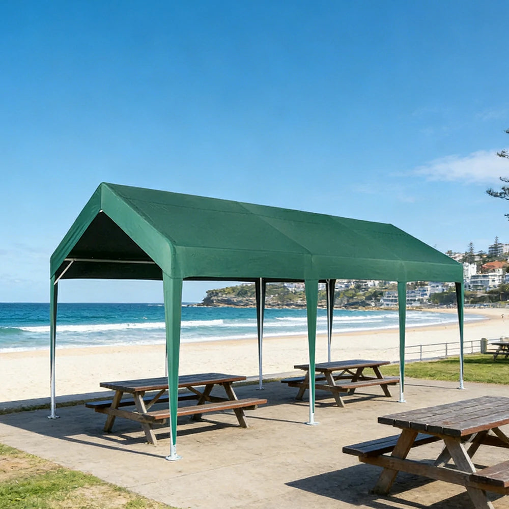 TREKKA Heavy-Duty Outdoor Canopy Tent - 3x6m Large Canopy with Reinforced Steel Frame, Waterproof & UV-Resistant Fabric, Wind-Stable Structure - Army Green