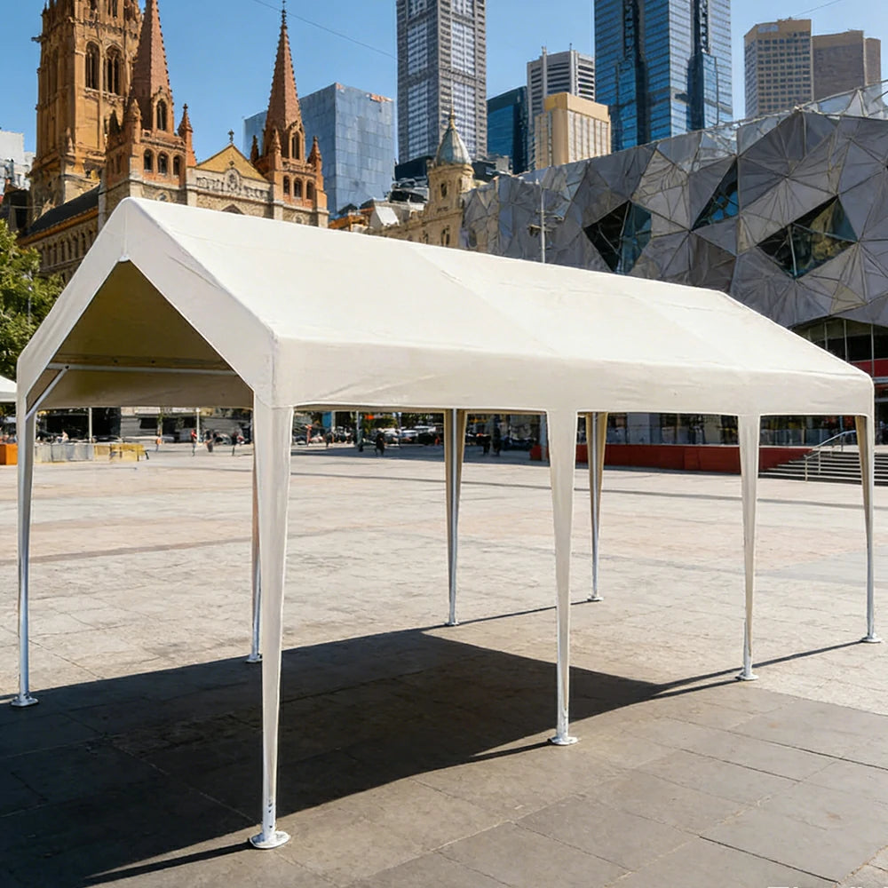 TREKKA Heavy-Duty Outdoor Canopy Tent - 3x6m Large Canopy with Reinforced Steel Frame, Waterproof & UV-Resistant Fabric, Wind-Stable Structure - Beige