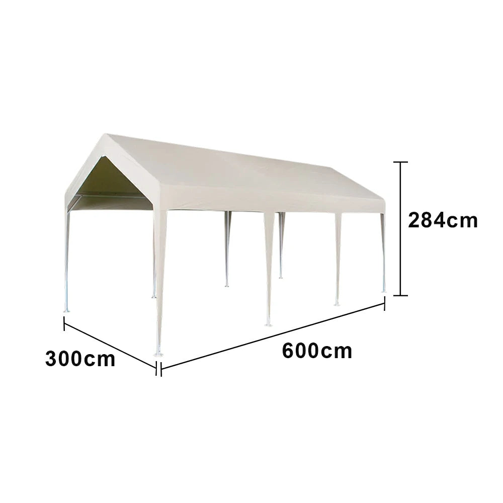 TREKKA Heavy-Duty Outdoor Canopy Tent - 3x6m Large Canopy with Reinforced Steel Frame, Waterproof & UV-Resistant Fabric, Wind-Stable Structure - Beige
