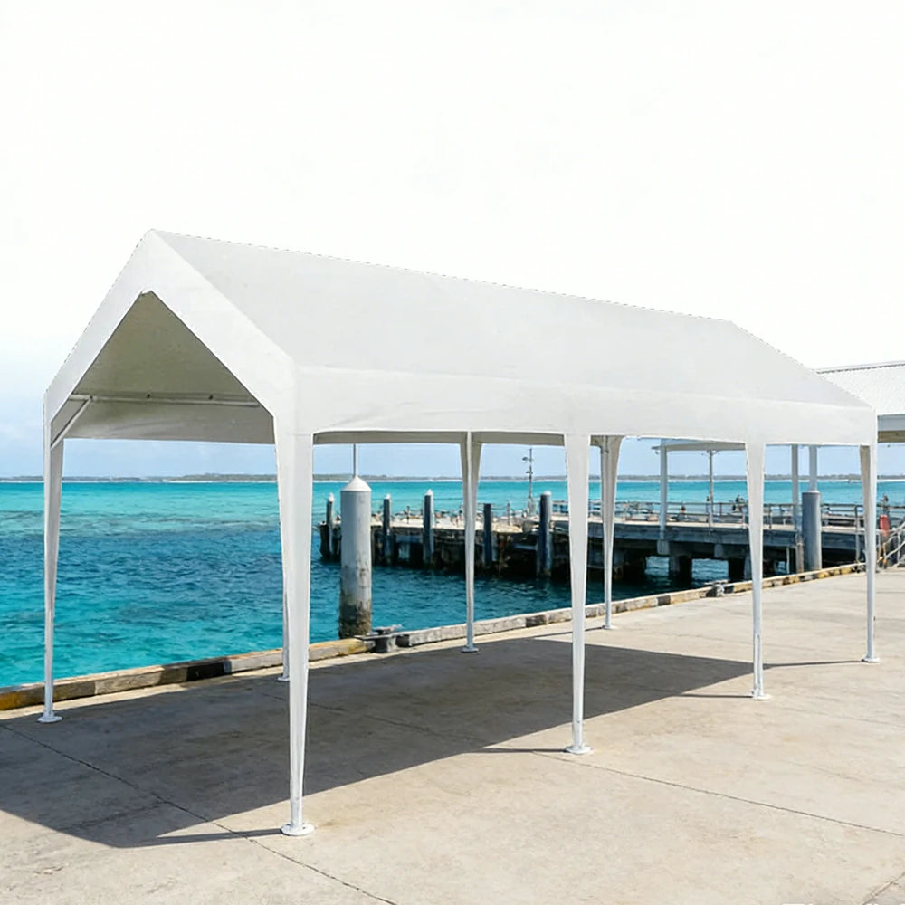 TREKKA Heavy-Duty Outdoor Canopy Tent - 3x6m Large Canopy with Reinforced Steel Frame, Waterproof & UV-Resistant Fabric, Wind-Stable Structure - White