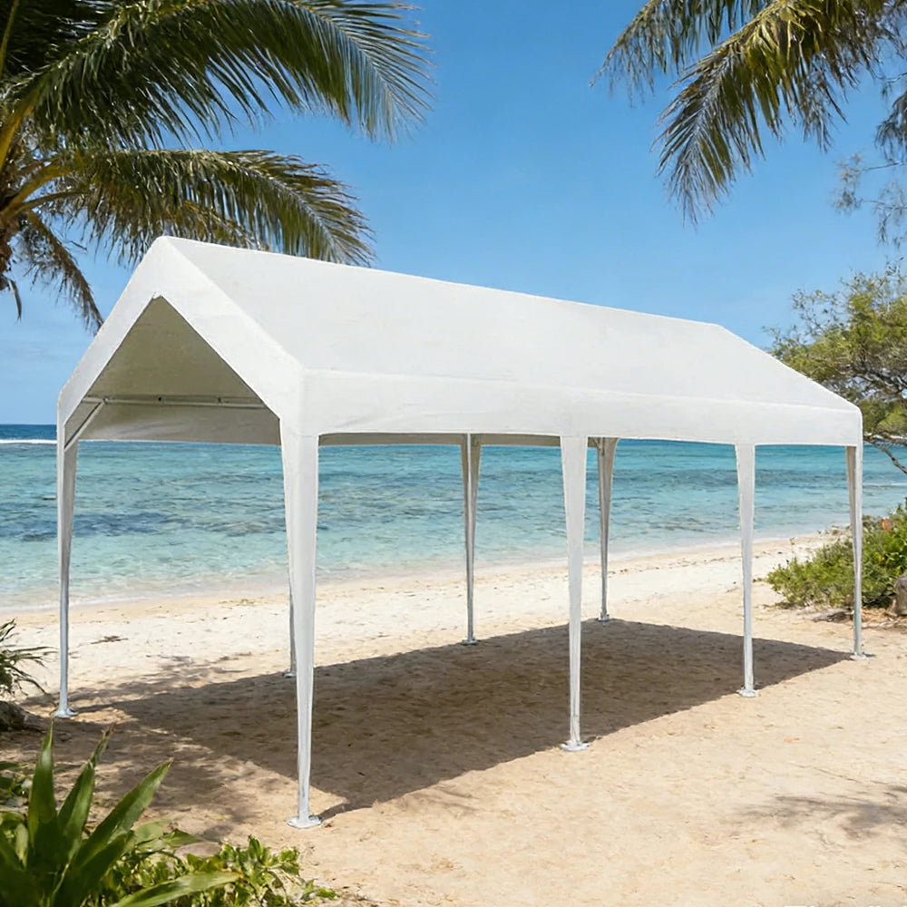 TREKKA Heavy-Duty Outdoor Canopy Tent - 3x6m Large Canopy with Reinforced Steel Frame, Waterproof & UV-Resistant Fabric, Wind-Stable Structure - White