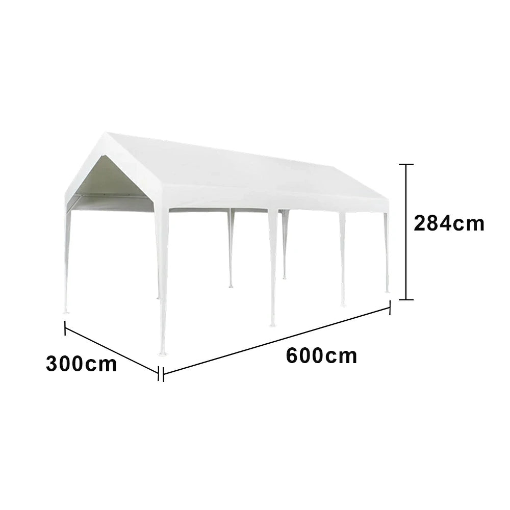 TREKKA Heavy-Duty Outdoor Canopy Tent - 3x6m Large Canopy with Reinforced Steel Frame, Waterproof & UV-Resistant Fabric, Wind-Stable Structure - White