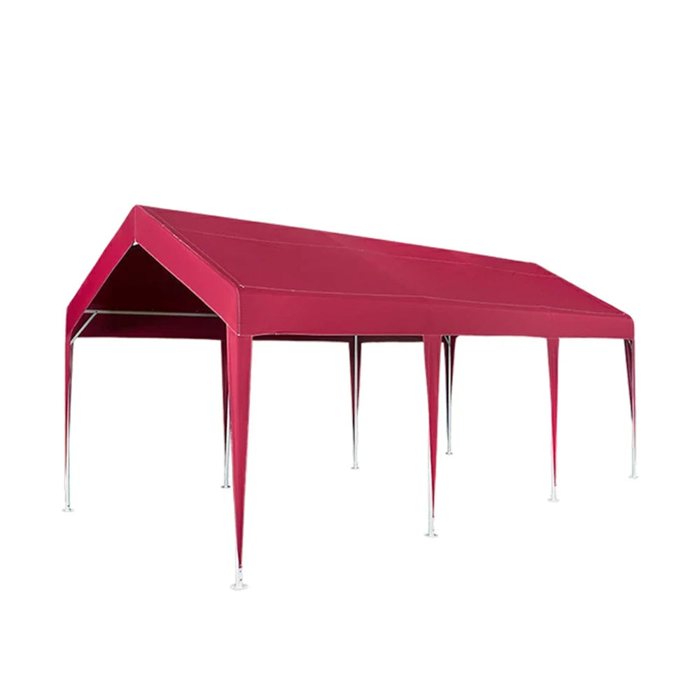 TREKKA Heavy-Duty Outdoor Canopy Tent - 3x6m Large Canopy with Reinforced Steel Frame, Waterproof & UV-Resistant Fabric, Wind-Stable Structure - Wine Red