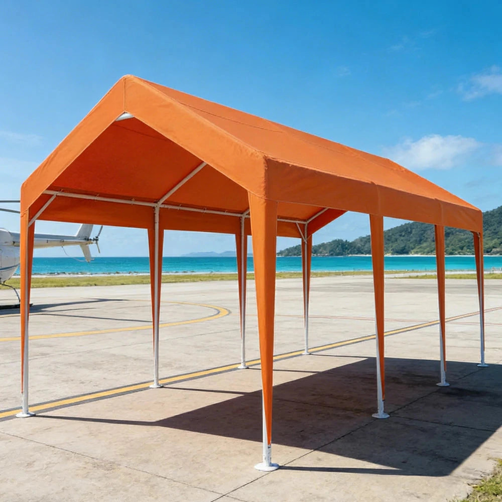 TREKKA Heavy-Duty Outdoor Canopy Tent - 3x6m Large Canopy with Reinforced Steel Frame, Waterproof & UV-Resistant Fabric, Wind-Stable Structure - Orange