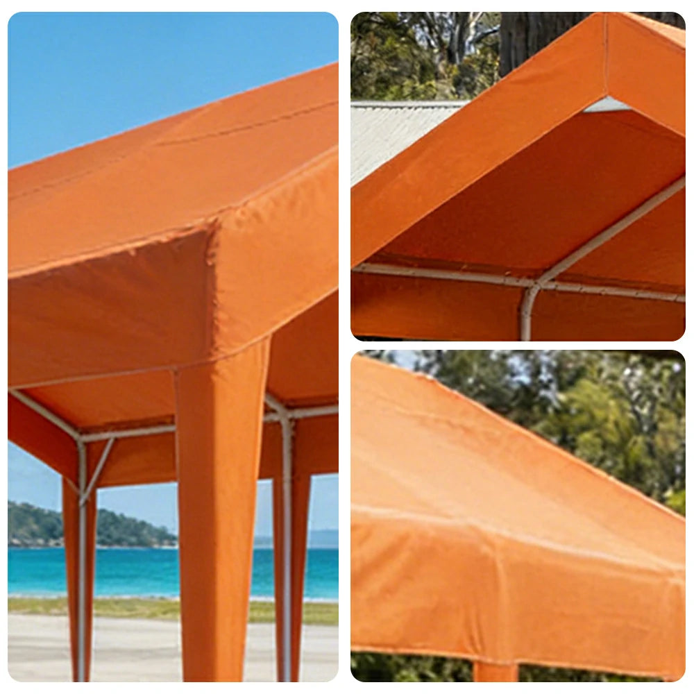 TREKKA Heavy-Duty Outdoor Canopy Tent - 3x6m Large Canopy with Reinforced Steel Frame, Waterproof & UV-Resistant Fabric, Wind-Stable Structure - Orange